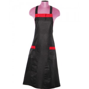 Фартук черный с красными вставками