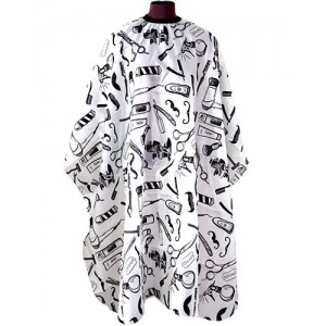 Пеньюар парикмахерский инструменты на белом фоне арт.QW-25