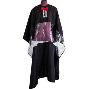 Пеньюар парикмахерский( черный прозрачный  "ECHO") арт.J-03